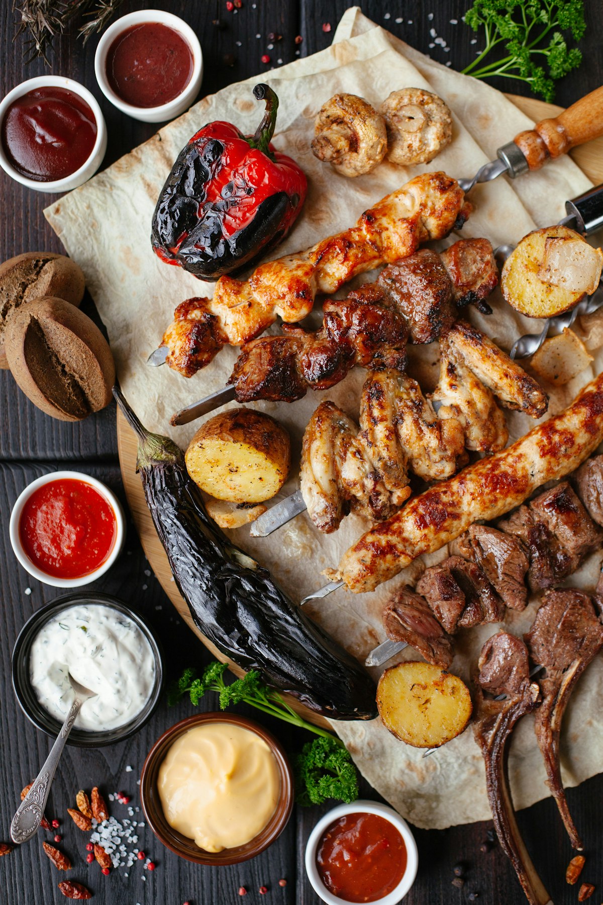 Schaschlik-Spieße vom Holzkohlegrill